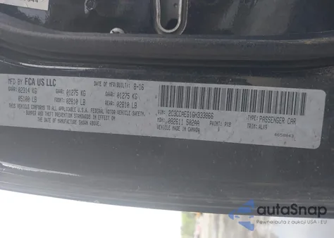 2016 Chrysler 300C z USA, uszkodzony, nr VIN 2C3CCAEG1GH333866